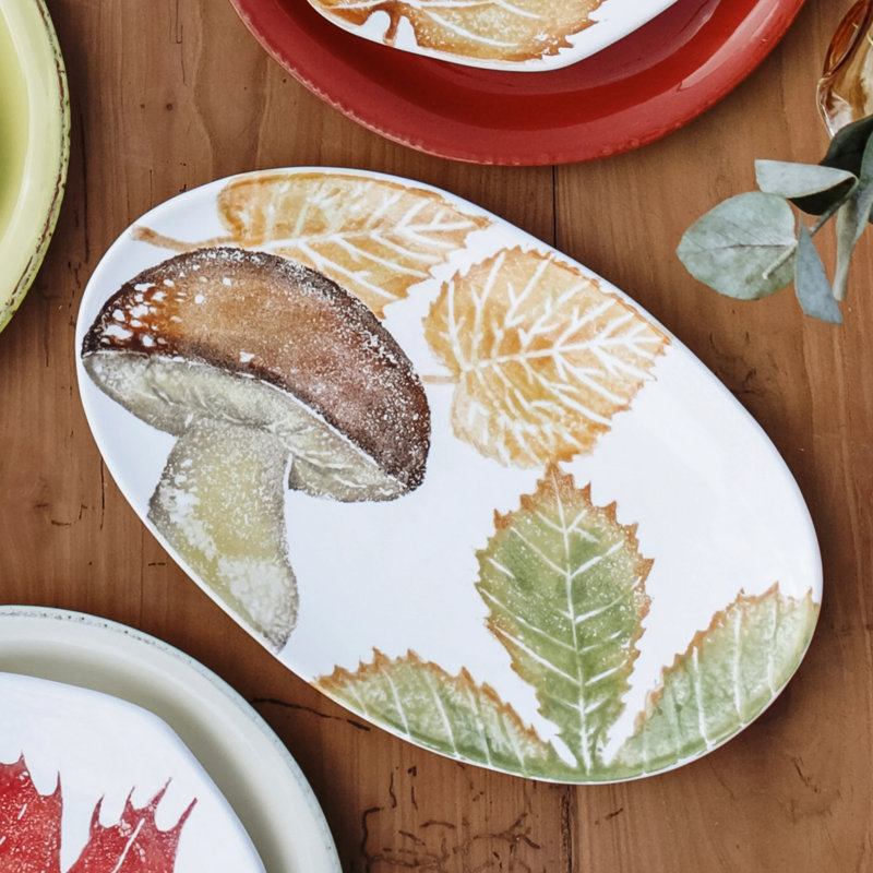 VIETRI Autunno Terra Bianca Oval Platter