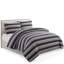 Marina Decoration Home Bedding Bedroom essentials Cooling Soft Silky Zipper All Season 3 Pieces Rayon from Bamboo Printed Duvet Cover Set with 2 Pillowcases, Black Grey Stripes Pattern King Size-2065619632