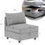 Siège sans accoudoirs pour canapé d'angle modulaire, siège de canapé-lit avec rangement, ensemble de canapé d'angle convertible, combinaisons modulables flexibles en tissu pour salon (2 pièces)-804079577
