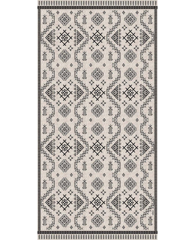 Aztec Black Easy to Clean Kitchen Mat, Rectangle 3' x 5'