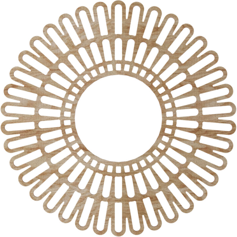 Médaillon de plafond en bois ajouré de 40 po x P 14 pi 7 po x P 1/4 po, noyer, Chêne rouge, H 32 po x l 32 po x P 0,38 po