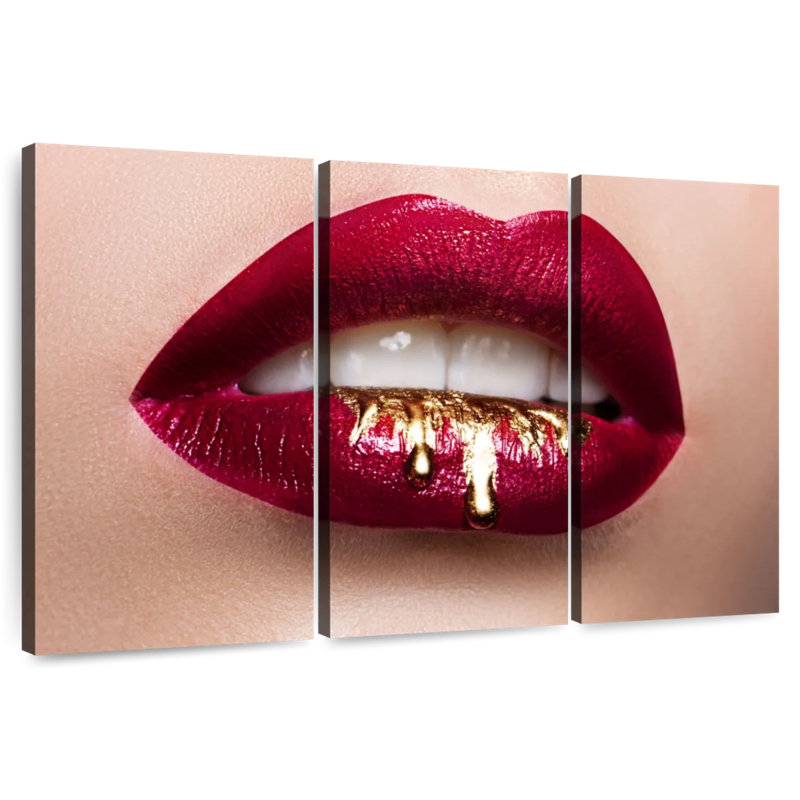 Shuttleworth Red Gold Drip Lips, 24" H x 38" W