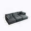 Canapé modulaire luxueux réversible 6 places avec coussins multiples et repose-pieds
