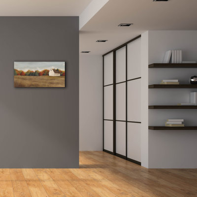 August Grove® 'White Barn In Field Neutral' by David Carter Brown Canvas Wall Art