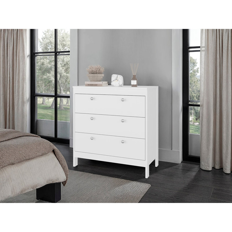 Commode 3 tiroirs Modern, Blanc