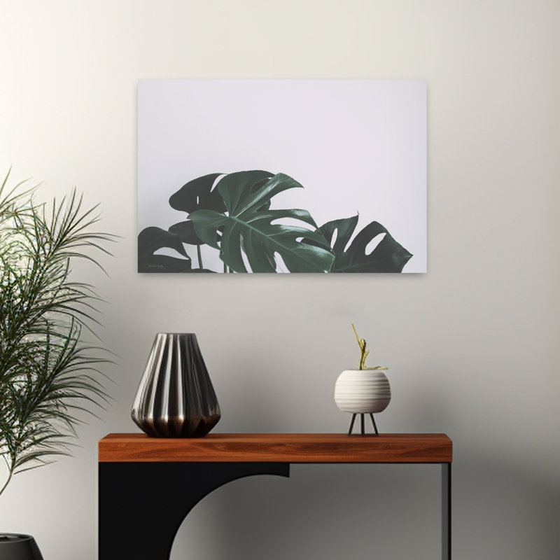 Moody, art abstrait de paysage tropical, H 16 po x l 24 po