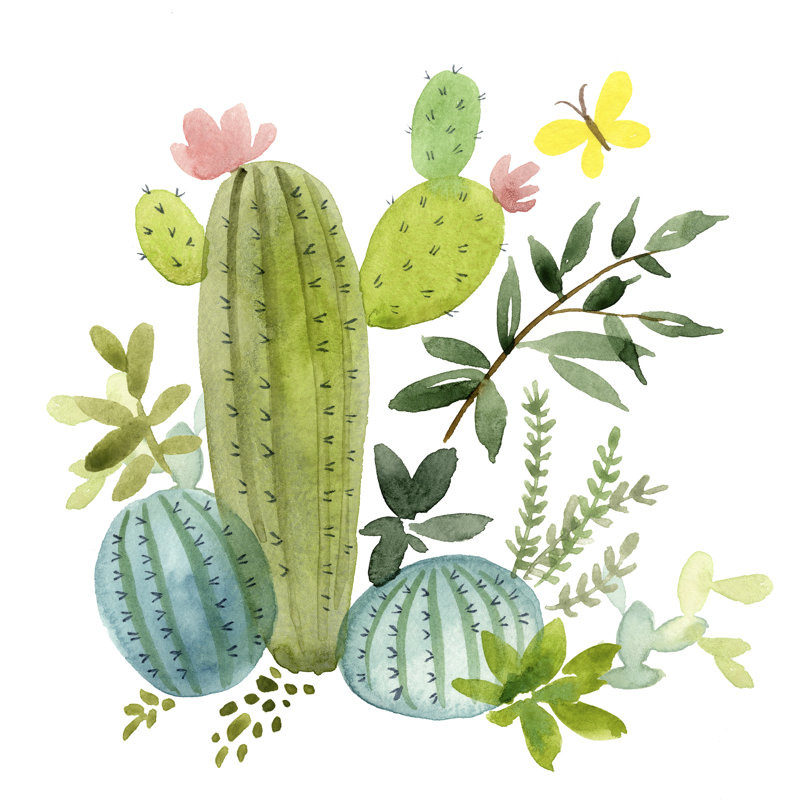 Happy Cactus I, H 36 po x l 36 po x P 1 po