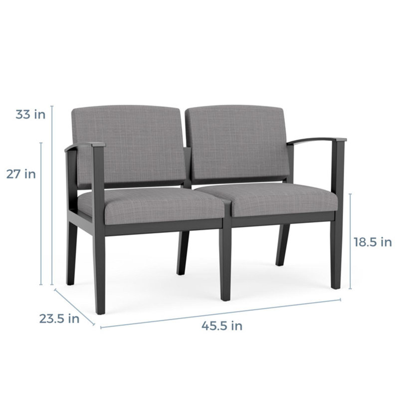 Siège tandem 2 places Amherst, Noir, Gris chambray
