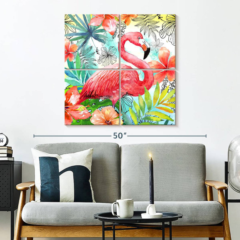 Brampt Pink Flamingo Square, 32" H x 32" W