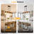 5 Lights Rustic Wood Linear Pendant Light, Adjustable Farmhouse Chandelier With Seeded Glass Shades For Kitchen Island And Dining Room-820085472