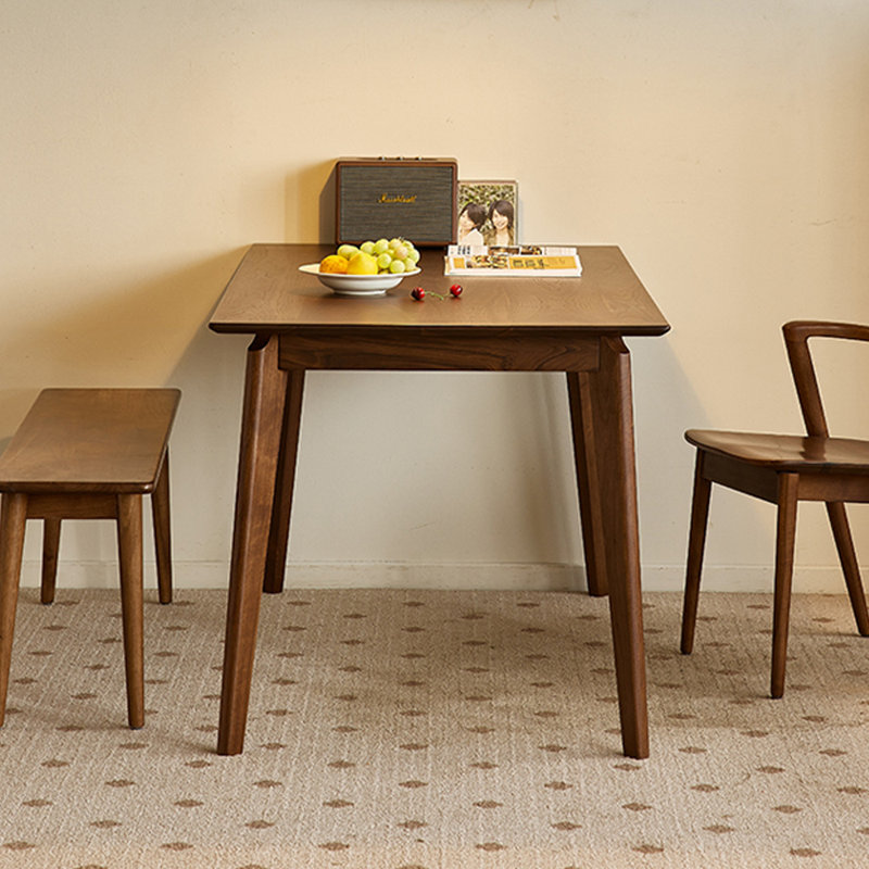 Simple Rectangular Walnut Dining Table, 29.52"H x 70.86"L x 35.43"W