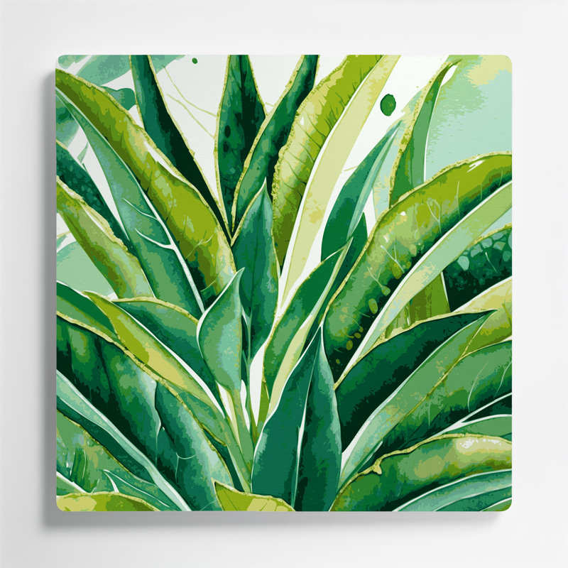 «Botanical Jade Plant», art mural en métal vert, H 8 po x l 8 po