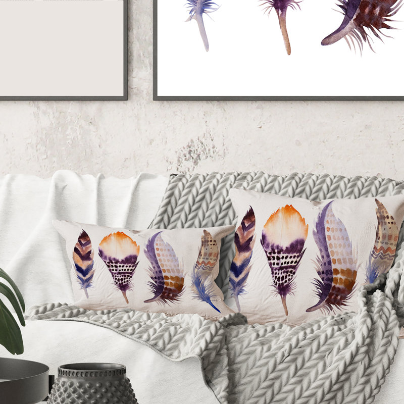 Housse et insert de coussin carré Feathers, 18" x 18"