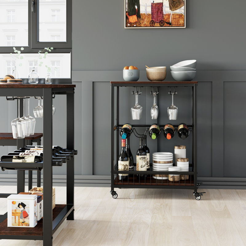 Metal Bar Cart, Cherry