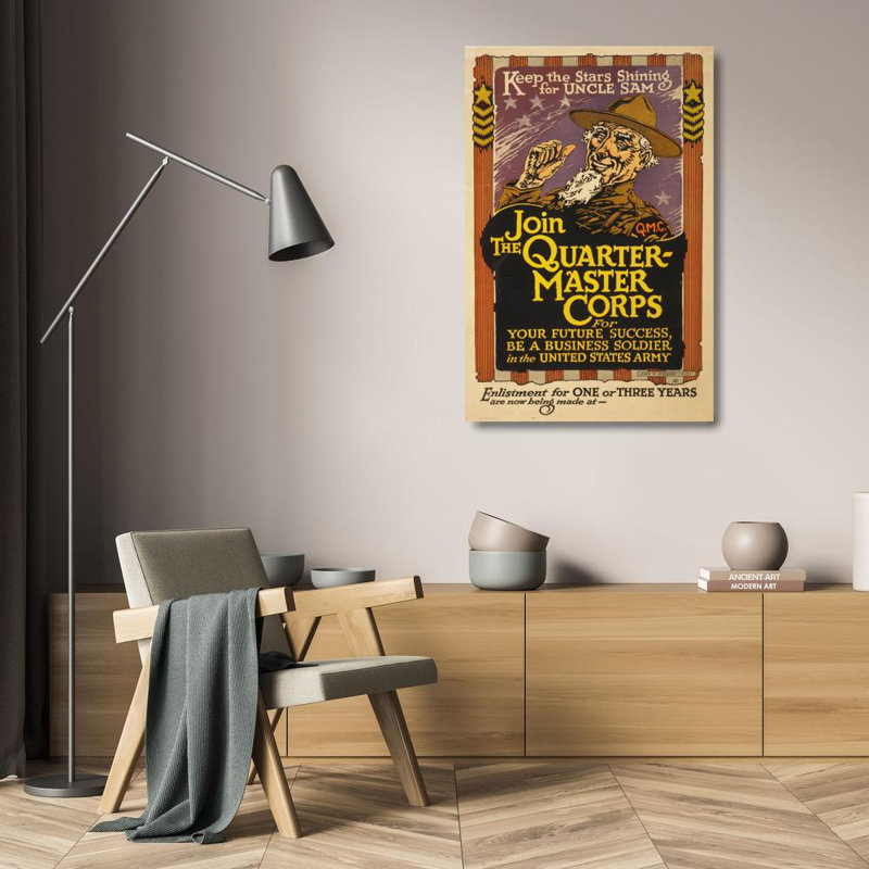 «Keep the Stars Shining for Uncle Sam - Joint the Quartermaster Corps» par John W. Sheeres - Art mural sur toile tendue avec châssis