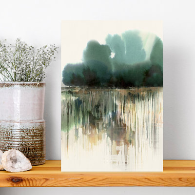 Reflets d'une forêt brumeuse I, art contemporain abstrait paysage naturel