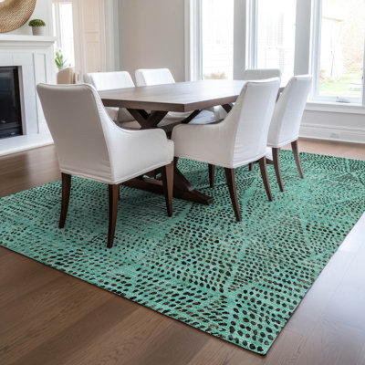 Jurnee Washable Geometric Indoor / Outdoor Rug