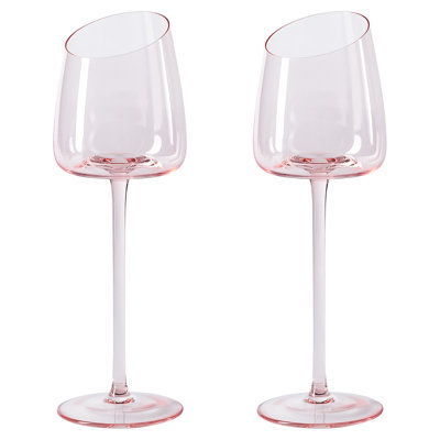 French Style Pink Crystal Burgundy Wine Glasses
