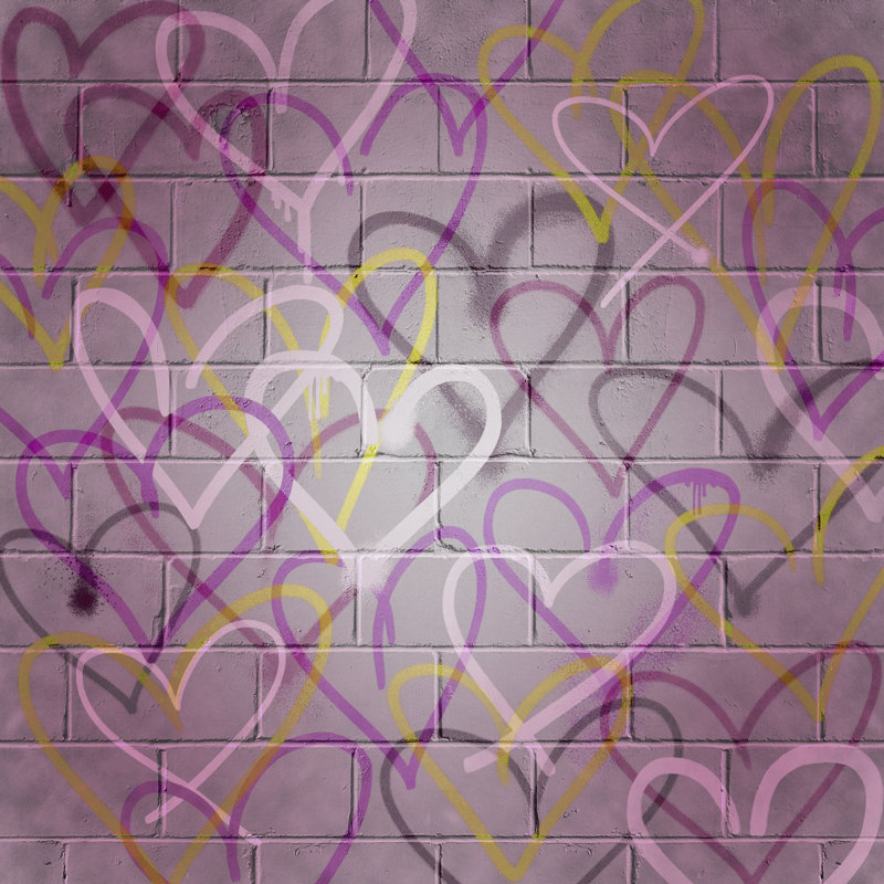 Graffiti Hearts I, H 36 po x l 36 po