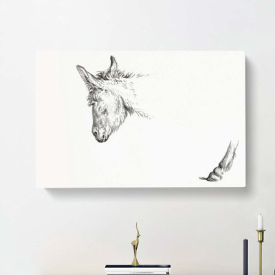 Sketch of a Donkey by Jean Bernard - Wrapped Canvas Drawing - Wrapped Canvas