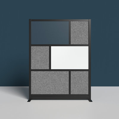 Harmony Workflow Modular Wall with Frame - 53" x 70" Starter Wall with Whiteboard