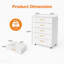 Commode de rangement blanche à 5 tiroirs avec poignées - Armoire de rangement moderne
