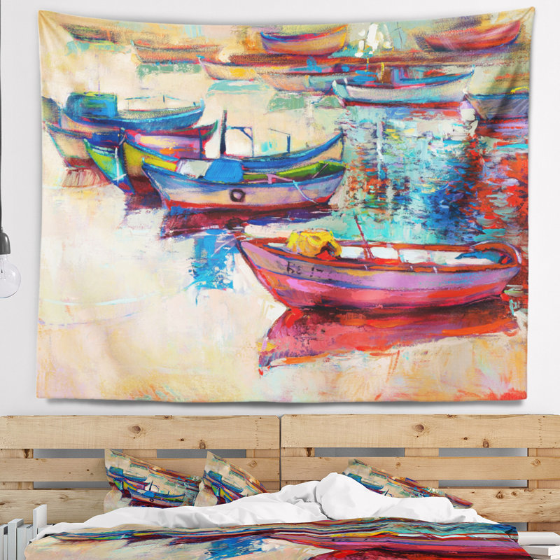 Paysage marin et tapisserie d'océan, H 32 po x l 39 po