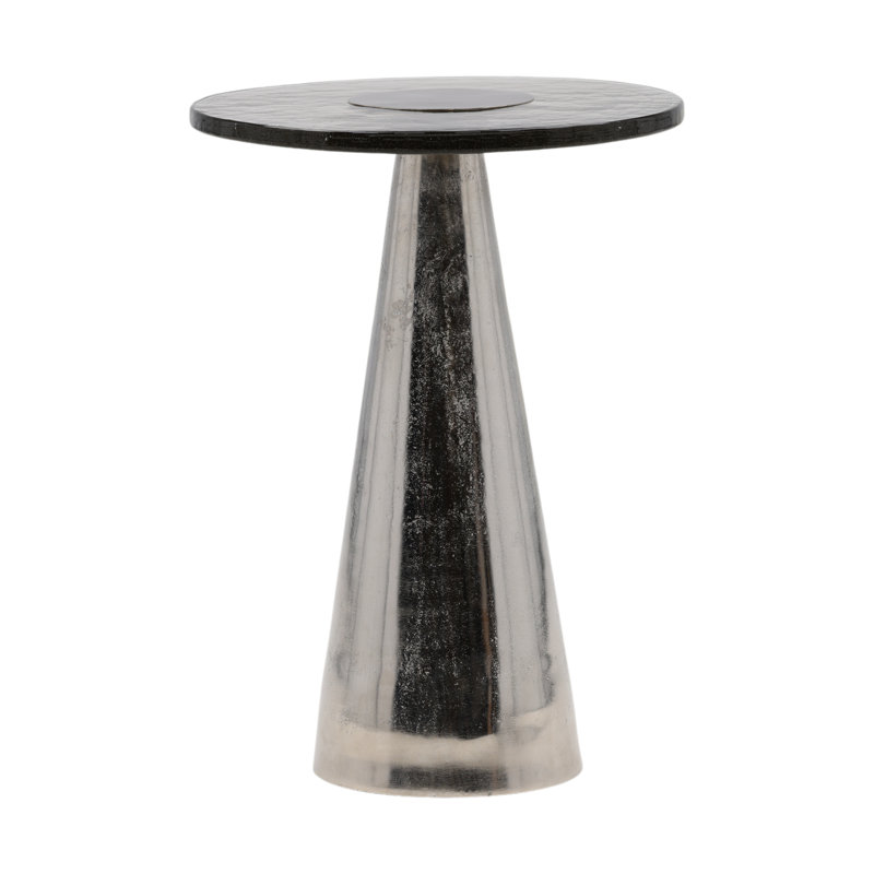 Alaric End Table Silver Large, 22"H x 15.8"W