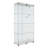 4-shelf Glass Display Cabinet With Led Strip, 12 Color Settings, Remote, 65.75”h X 31.34”l 14.63”w, Battery Operated, Tempered Glass, Solid Wood Cups , Selections, Shelves