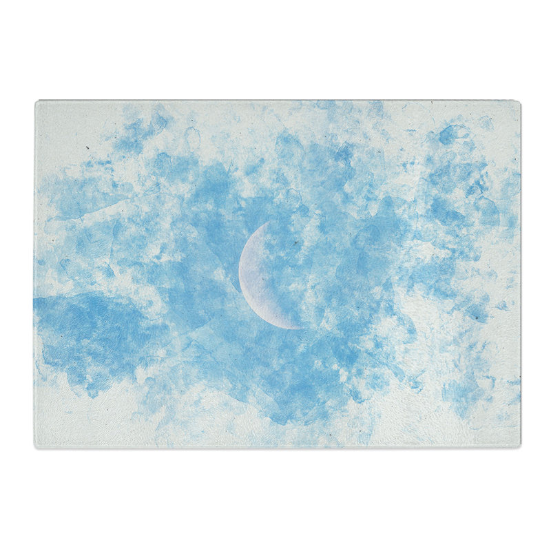 Tempered Glass Moon in Morning Light Chopping Board, 28.5 cm x 39 cm