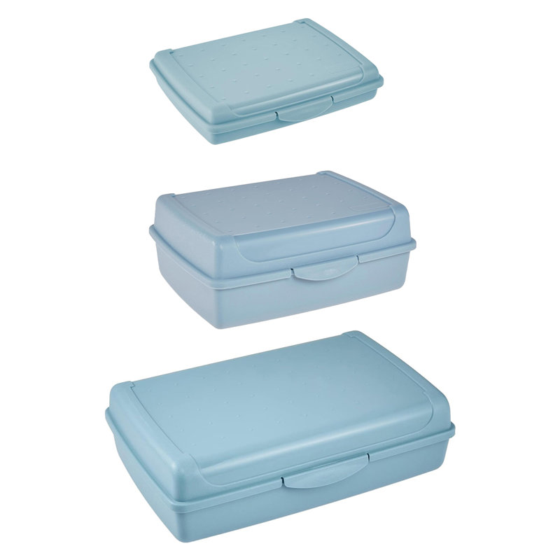 Set of 3 Clip Lock Fresh Food Container, Blue