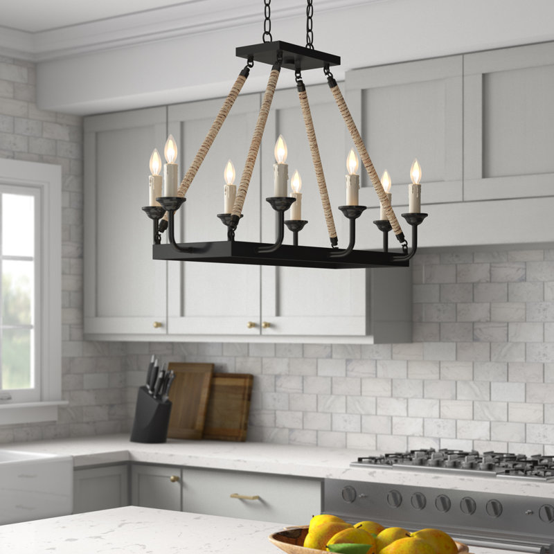 Lustre géométrique de style bougie à 8 lumières Dey