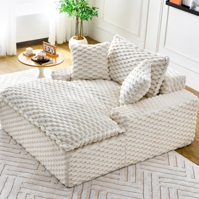 51 po avec coussin en éponge à haute élasticité, convient pour une fenêtre de baie vitrée simple, couleur blanche, structure du siège