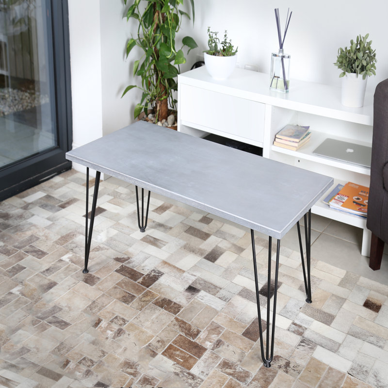 Frese Metal Base Dining Table, 73cm H x 180cm L x 100cm W, Chrome, Pearl
