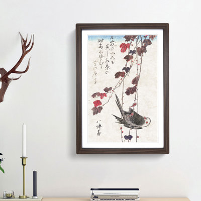Tit on Autumn Ivy by Utagawa Hiroshige - Picture Frame Painting Print