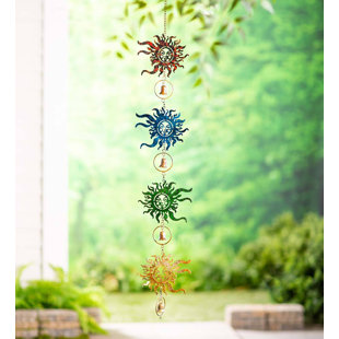 Cast Iron and Aluminum Hummingbird and Flower Wind Chime Stake with  Bronze-Colored and Verdigris Finishes