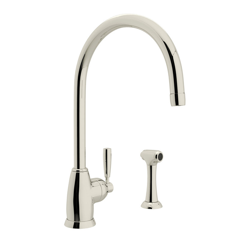 Holborn Kitchen Faucet With Side Spray, Polished Nickel