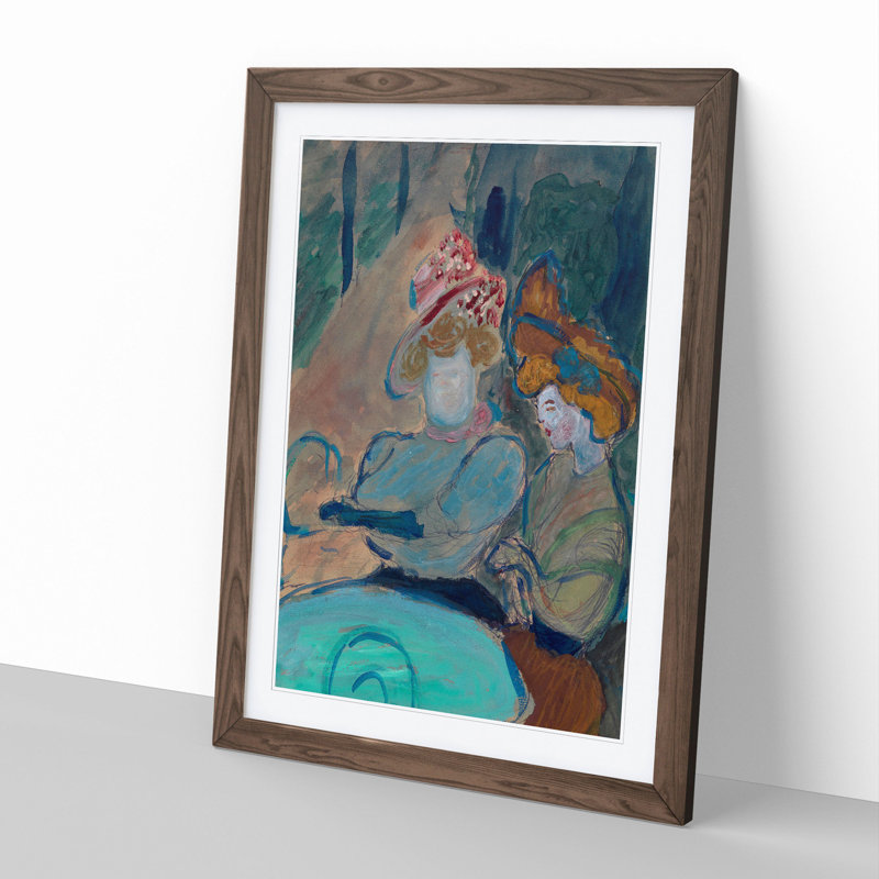 Women in a Street Cafe by Marianne Von Werefkin - Framed Print, 65cm H x 48cm W x 2cm D, Walnut Framed