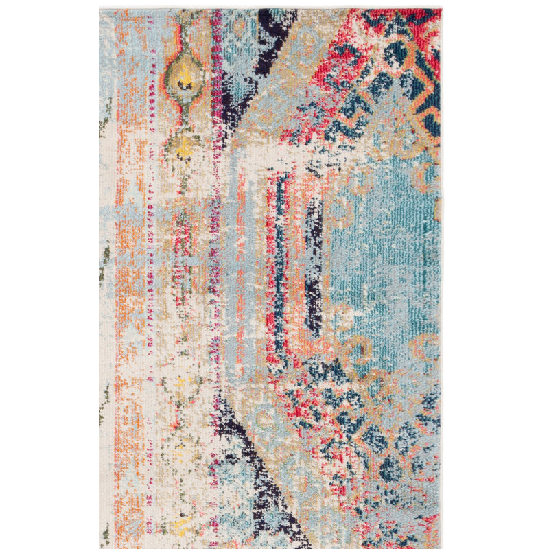 Tapis rose / orange / jaune Galan, Rectangle 10 pi x 14 pi