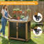 Banc de rempotage extérieur 2 en 1 et armoire de rangement, poste de travail en métal imperméable avec roulettes et tablette réglable