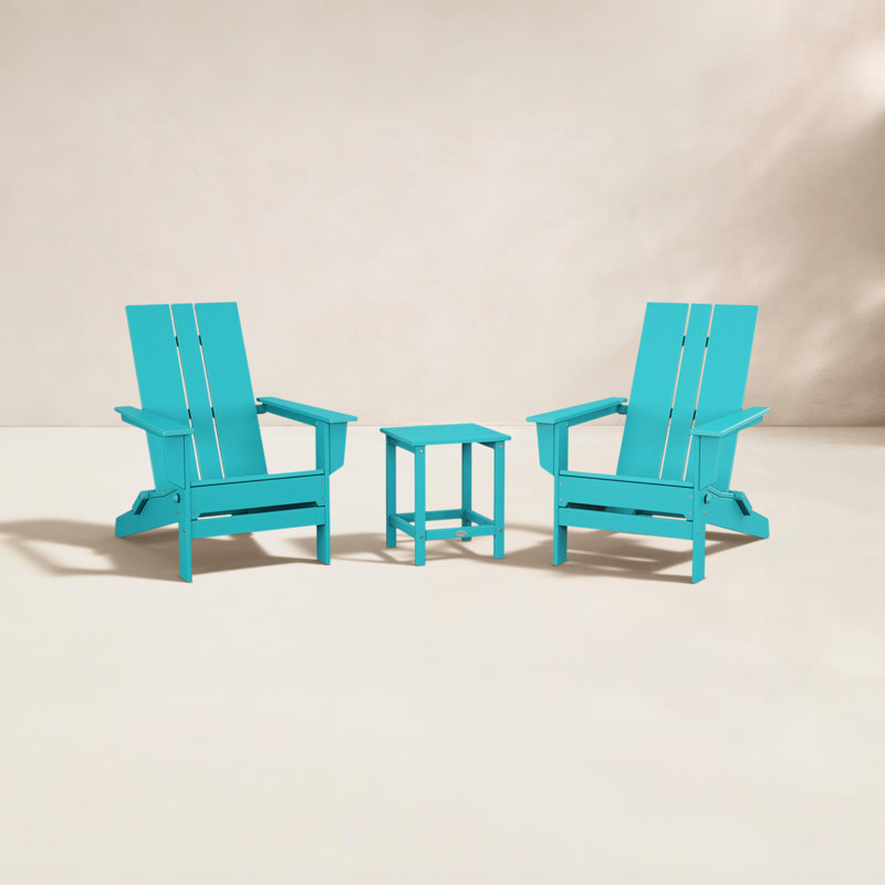 Foldable Outdoor Adirondack Chair with Table, Aruba