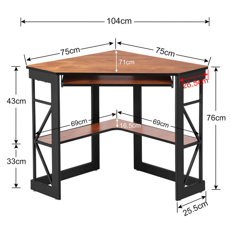 Lambrecht Iron Writing Desk, Brown