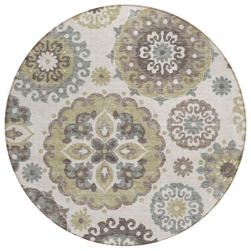  Ferrand Non-Slip Indoor / Outdoor Door Mat, Round 8'