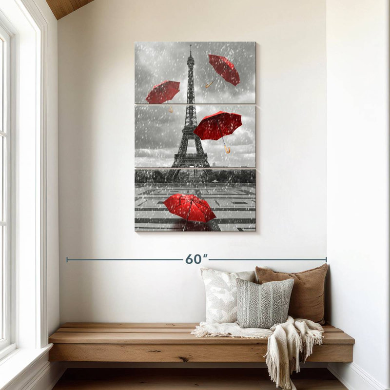 Masam Pop Red Paris Umbrellas, 45" H x 28" W