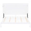 Lit blanc double, parfait pour les chambres d'amis et les bureaux à domicile, support de matelas flexible, construction avec lit mural à double système de pistons, gymnases Space Furniture, confortables lattes absorbantes, facile-131457260
