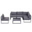 Broome 5 Seater Aluminium Garden Furniture Set Extra Deep Grey