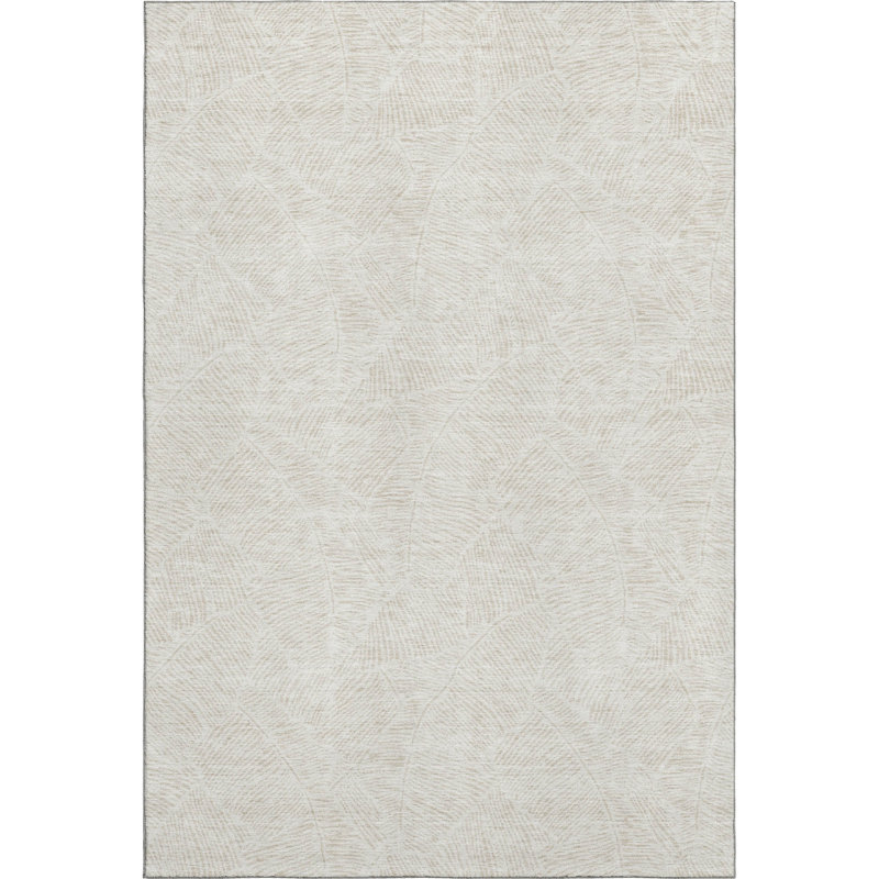 Premium Machine Washable Prisco Ivory Rug, Rectangle 8' x 10'