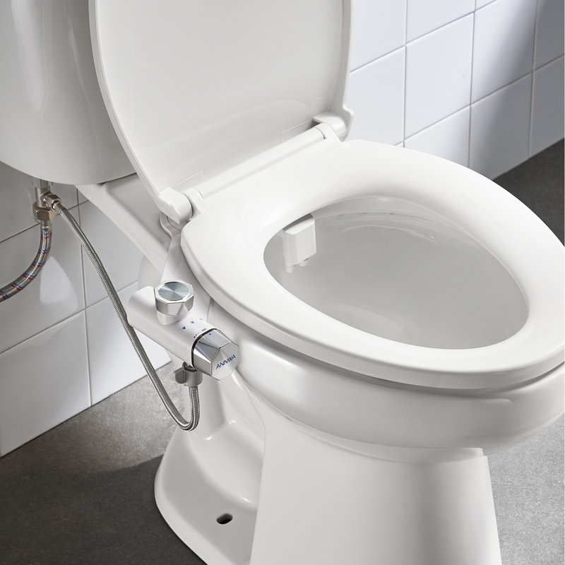  Non-Electric Bidet Attachment for Toilet Seat, Daul Clean Nozzles 3 Modes Adjustable Water Pressure Bidet Toilet Seat Attachment with Pressure Controls Feminine/Posterior Wash