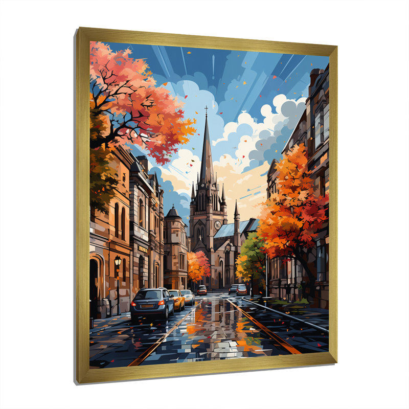«Limose City Dublin Popart I», reproduction sur toile, Encadrement doré, H 44 po x l 34 po x P 1,5 po