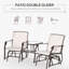 Fauteuils à bascule d'extérieur avec table basse, balançoire à bascule 2 places pour terrasse et jardin, beige